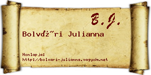 Bolvári Julianna névjegykártya